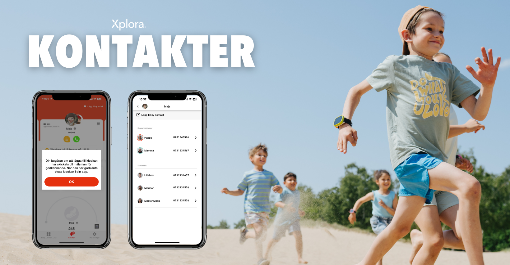 Håll koll på kontakterna på din Xplora-klocka